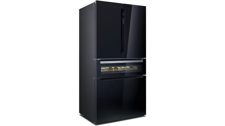 Siemens KF96RSBEA 90.5cm French GlassDoor American Style Fridge Freezer - Black