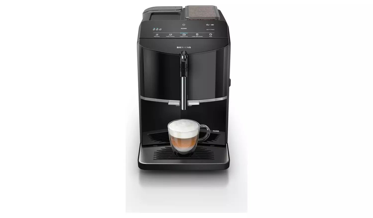Siemens EQ300 TF301G19 Bean to Cup Fully Automatic Freestanding Coffee Machine - Black/Silver