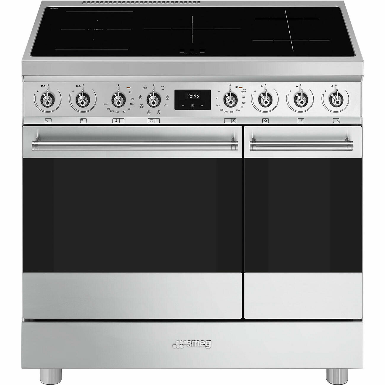 Smeg C92IMX2 81.3cm Electric Rangecooker with Double Oven and Induction Hob - Stainless steel