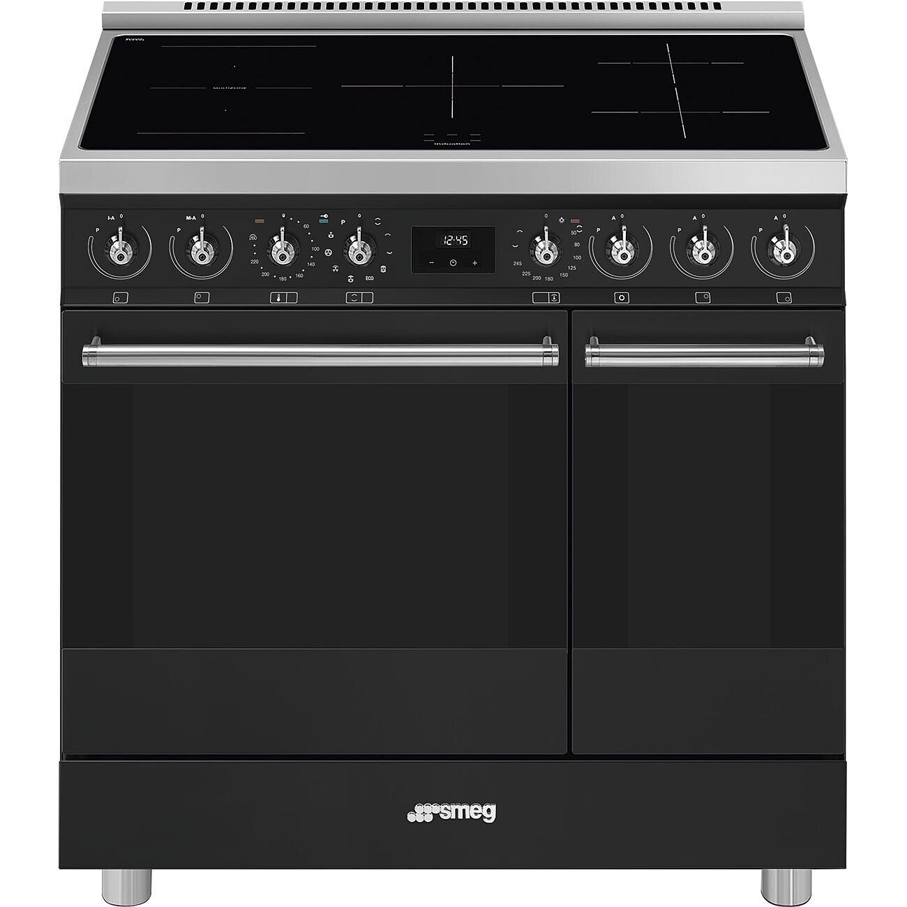 Smeg C92IPMB2 85.3cm Electric Rangecooker with Double Oven and Induction Hob - Matte Black