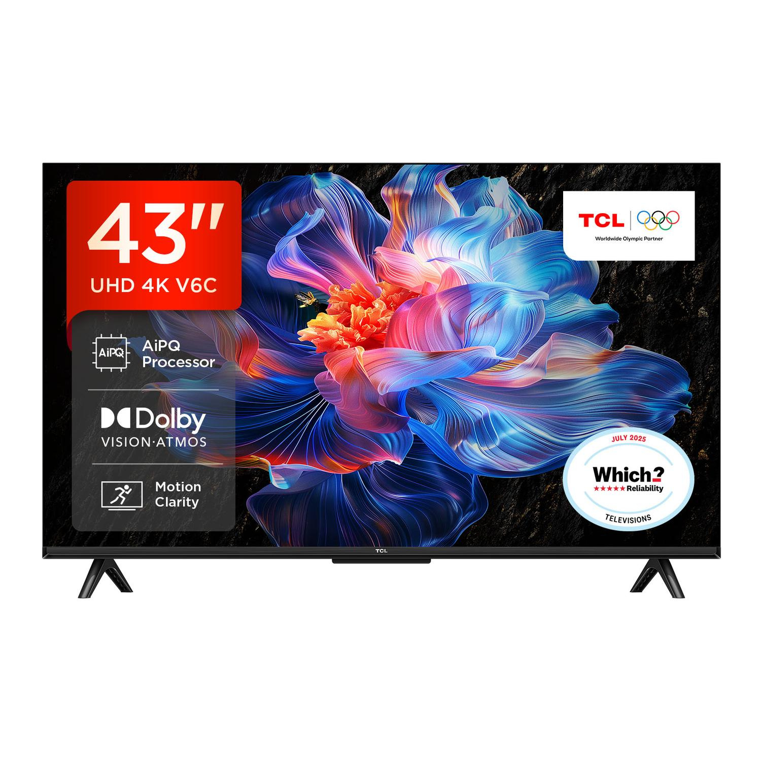 TCL 43V6C-UK 43" 4K Direct LED HDR Google TV