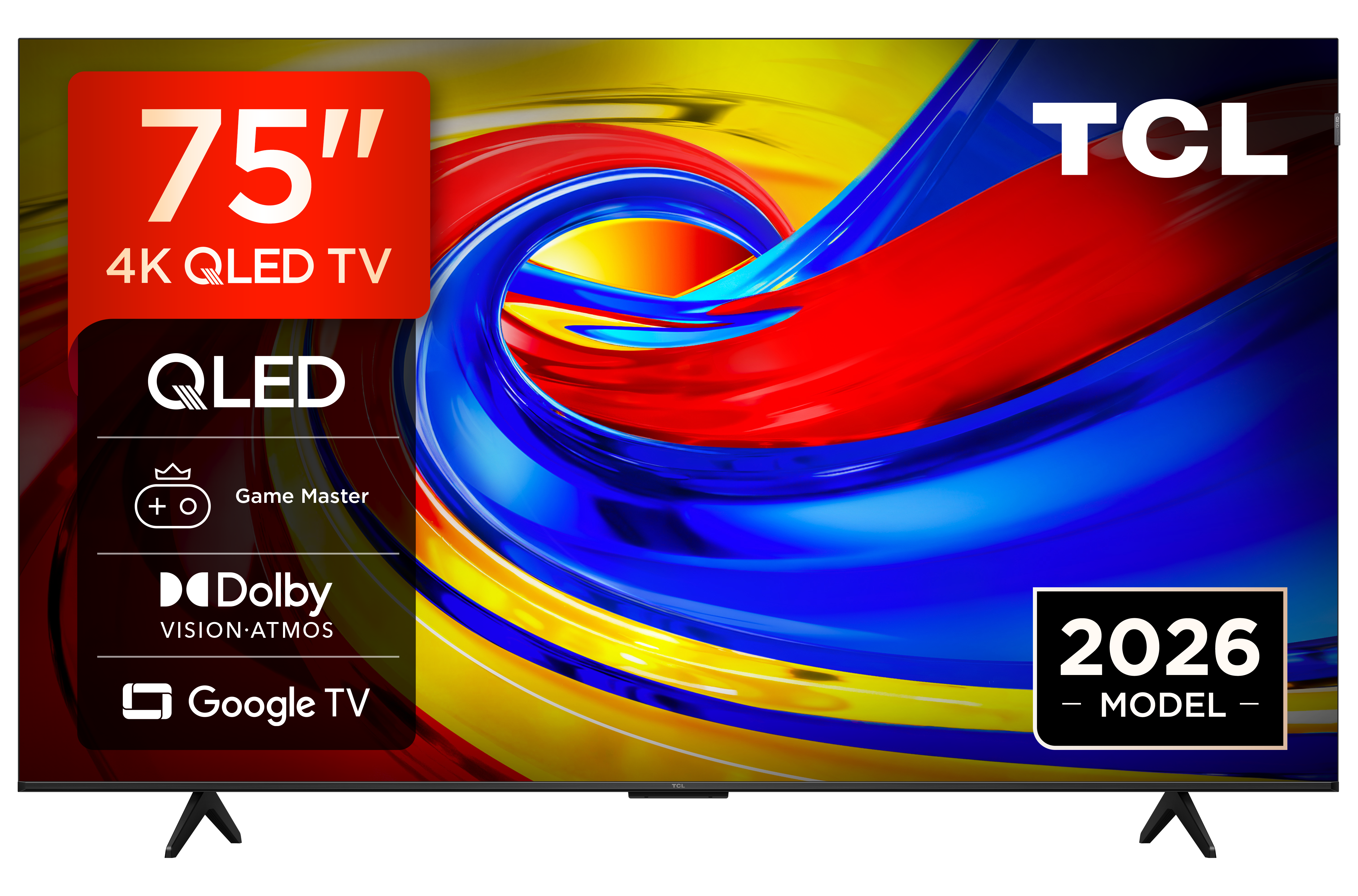 TCL 75P7L-UK 75" 4K HDR QLED Direct LED Google TV - Black
