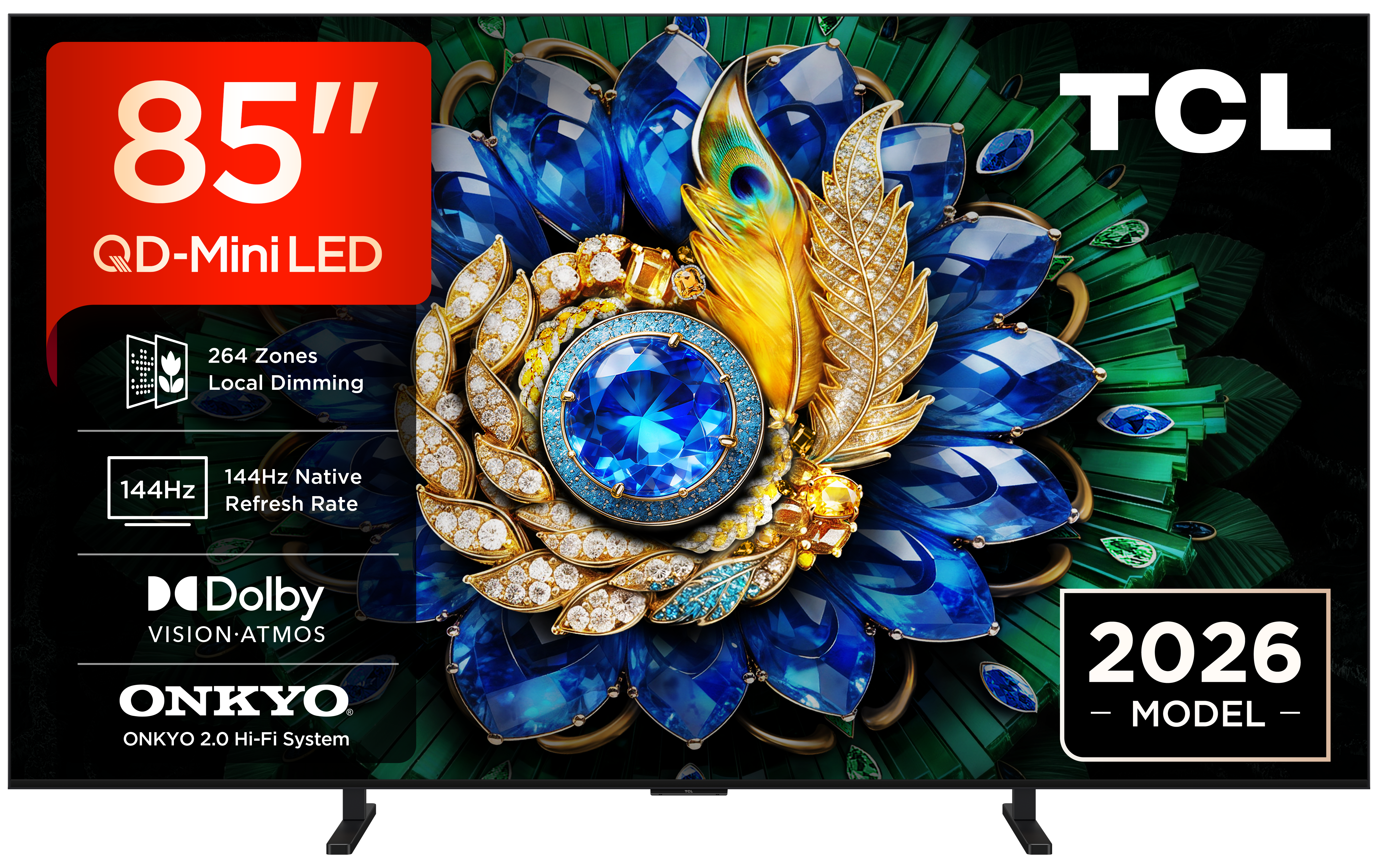 TCL 85A400M-UK 85" QD-MINI LED TV - Black