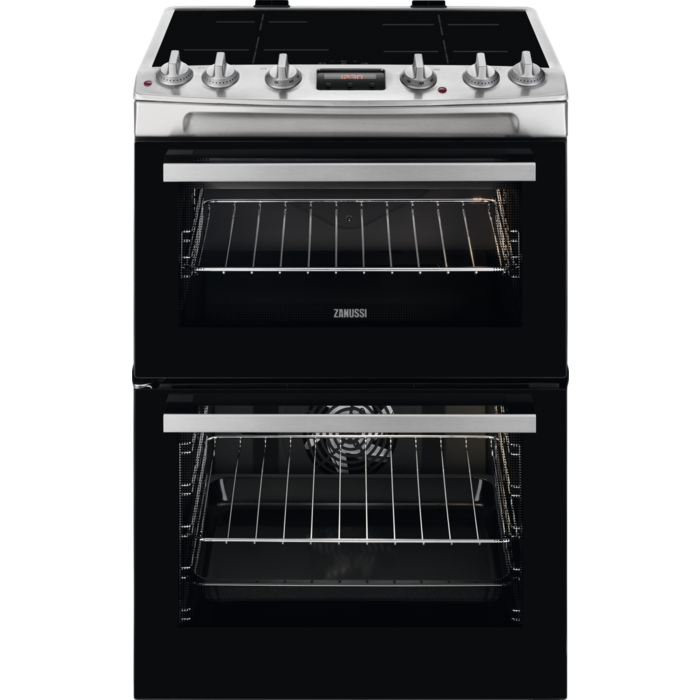 Zanussi ZCI66280XA  60cm Double Oven Electric Cooker with Induction Hob - Stainless