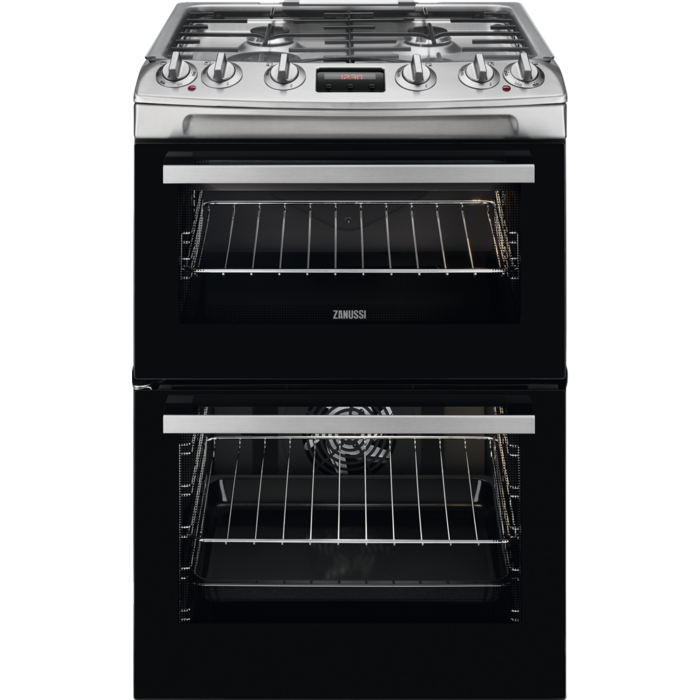 Zanussi Zck66350Xa 60cm Double Oven Dual Fuel Cooker - Stainless Steel