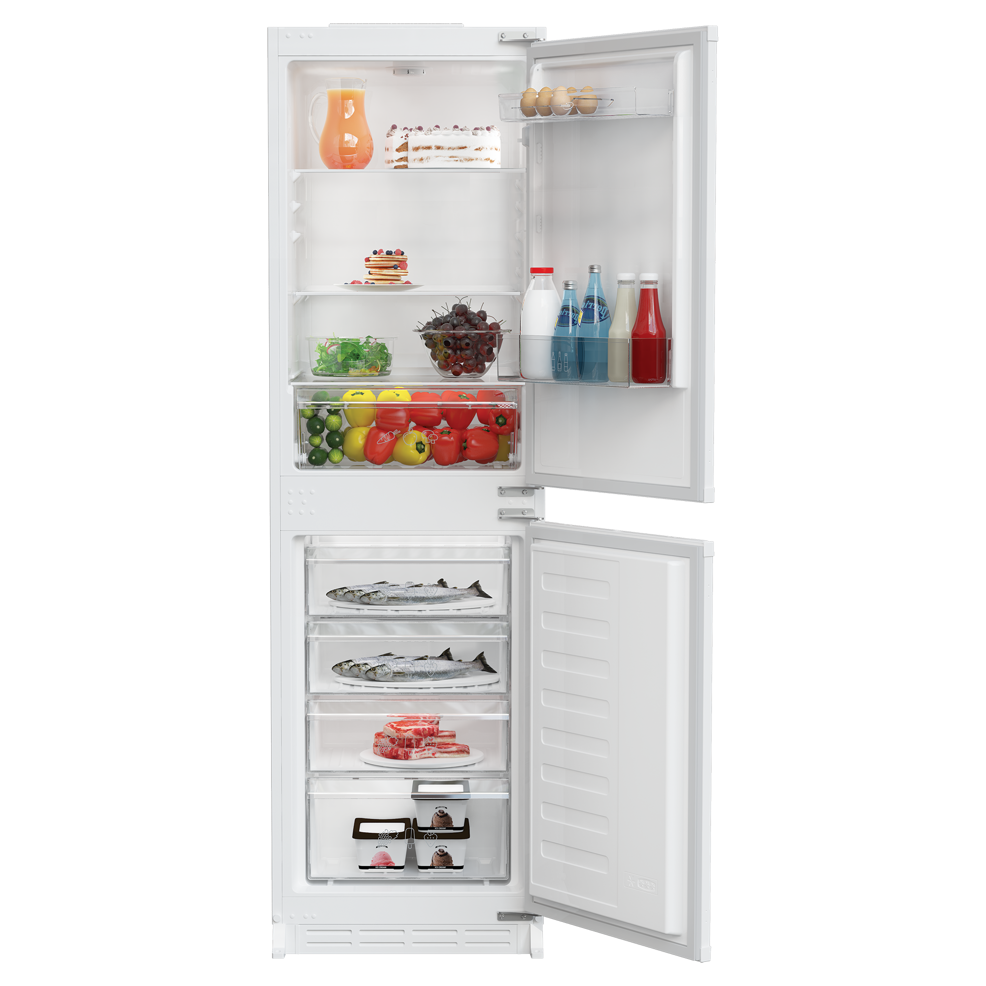 Zenith ZICSD455 54cm 50/50 Integrated Manual Fridge Freezer