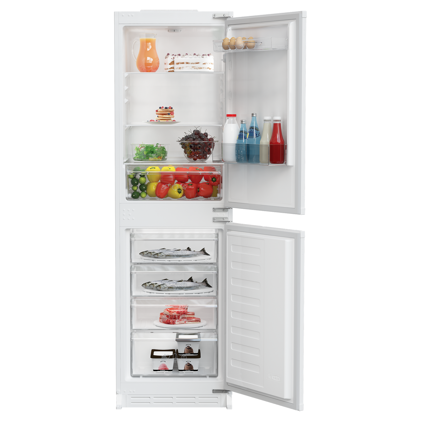 Zenith ZICSD455 54cm 50/50 Integrated Manual Fridge Freezer