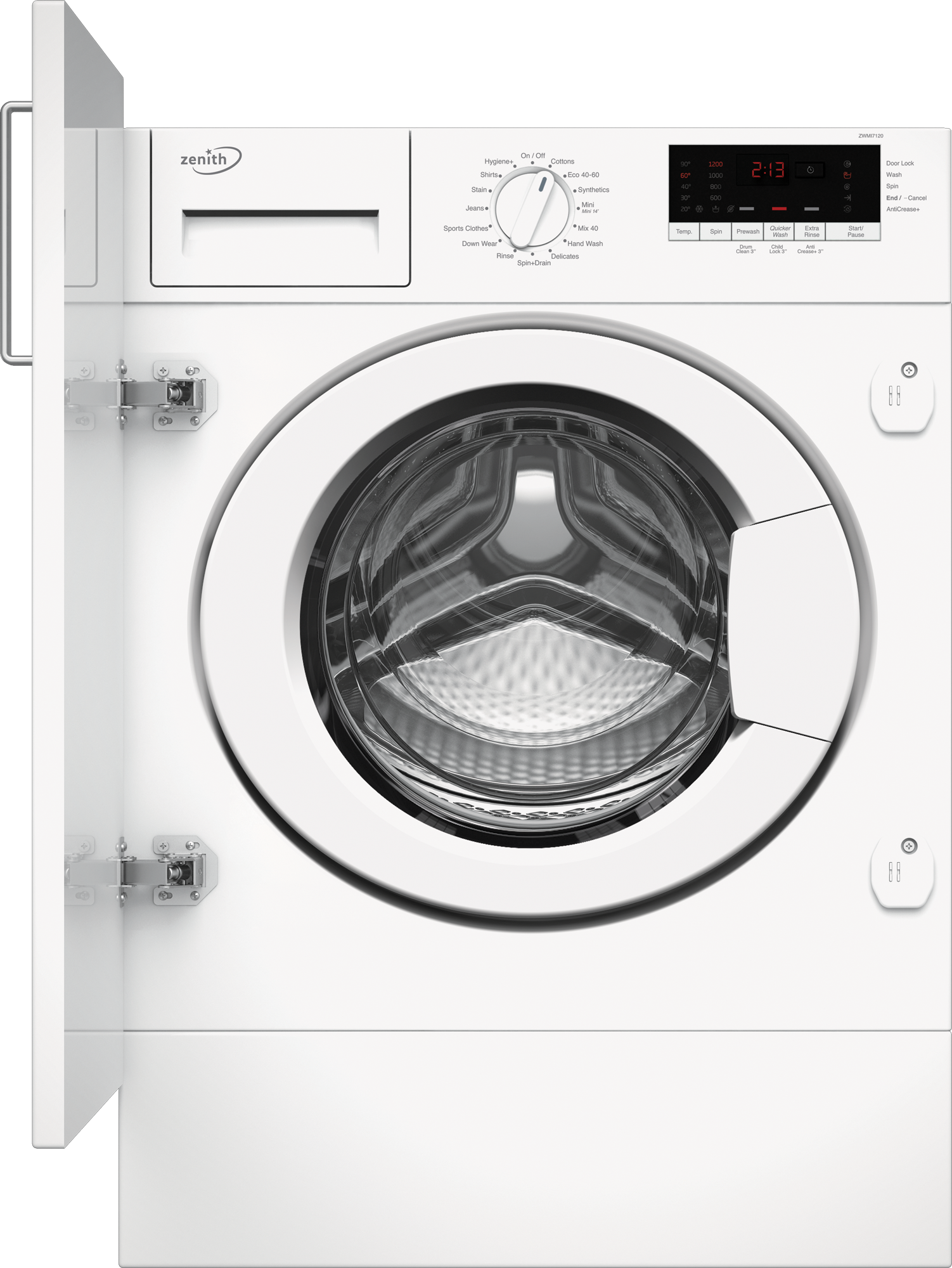 Zenith ZWMI7120 Integrated 7kg 1200 Spin Washing Machine with Drum Clean - White