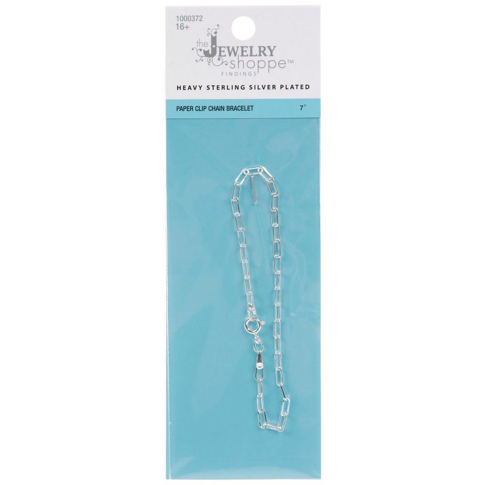 Heavy Sterling Silver Plated Paperclip Chain Bracelet | Hobby