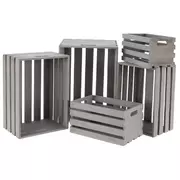 Gray Washed Wood Crate Set
