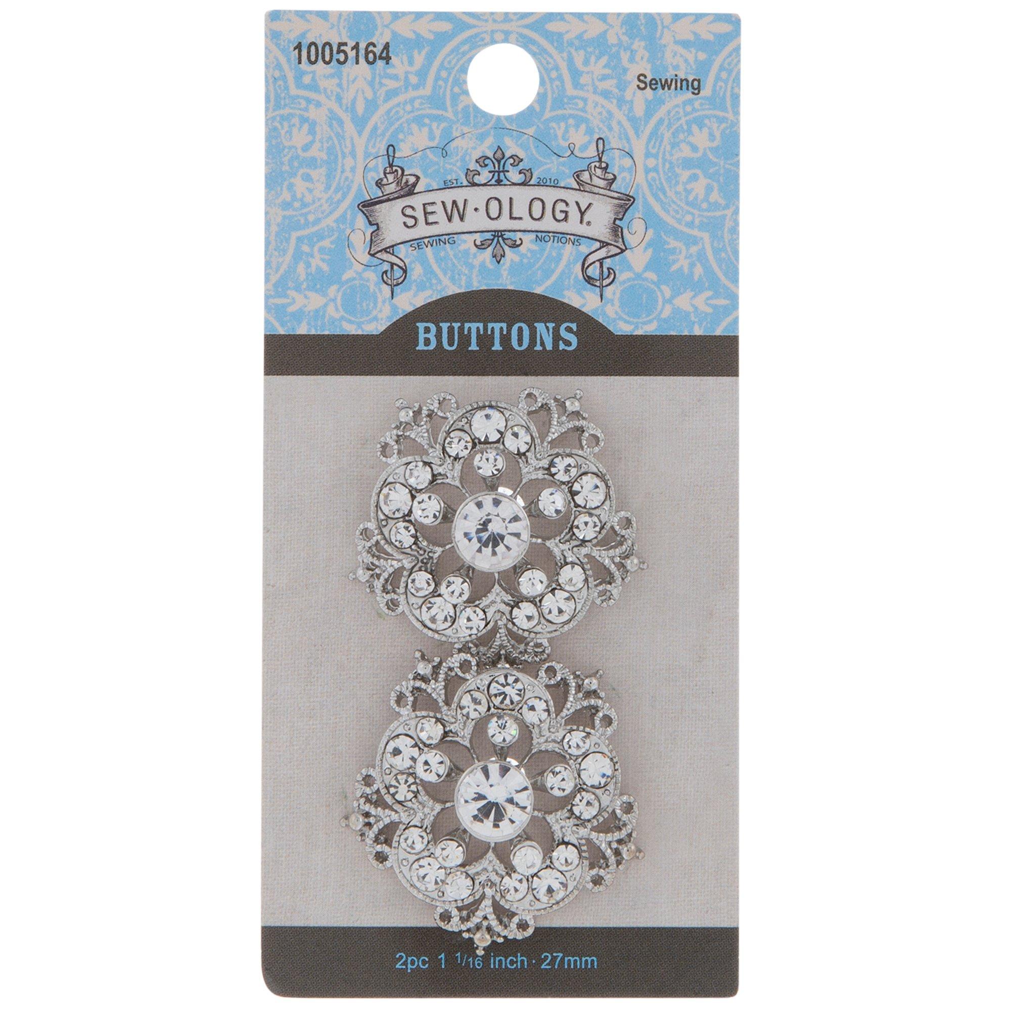 Ornate Rhinestone Flower Shank Buttons - 27mm | Hobby Lobby | 1005164