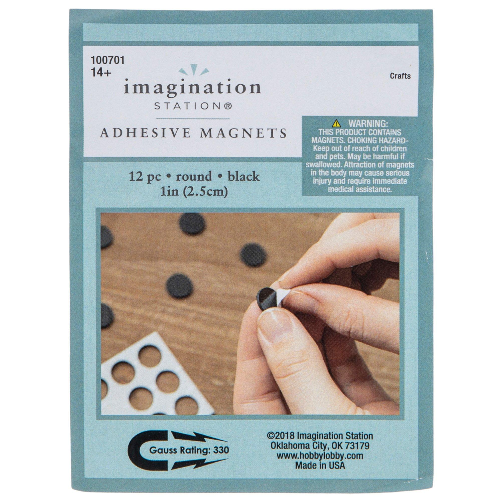 Round Magnets for Crafts with Adhesive Backing. Black Small Stickable  Magnets - Makes Anything a Magnet! 30 Pieces (1/2 inch, ¾ inch, 1 inch- 10