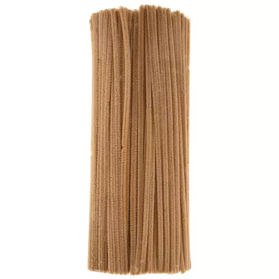 50Pk Brown 6mm 30cm Chenille Stems Craft Pipe Cleaners