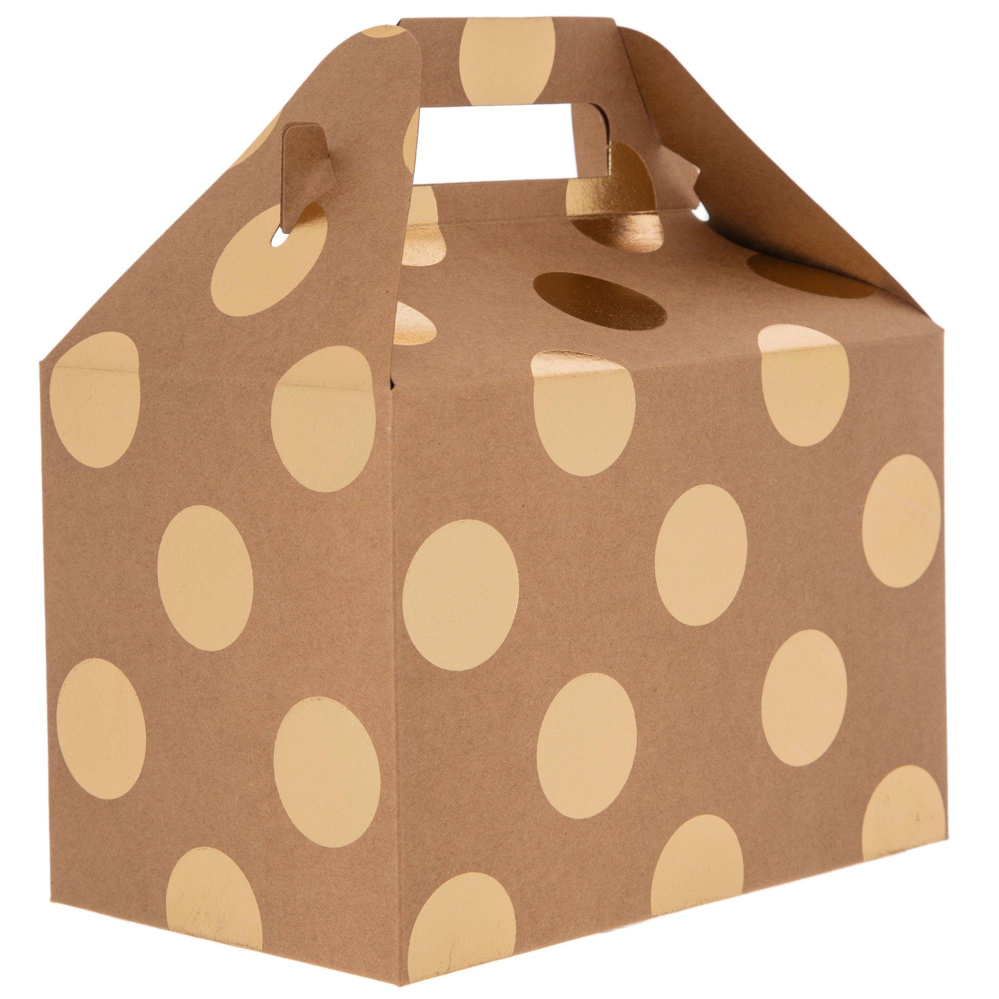 Kraft & Gold Foil Confetti Dot Gift Bag, Hobby Lobby