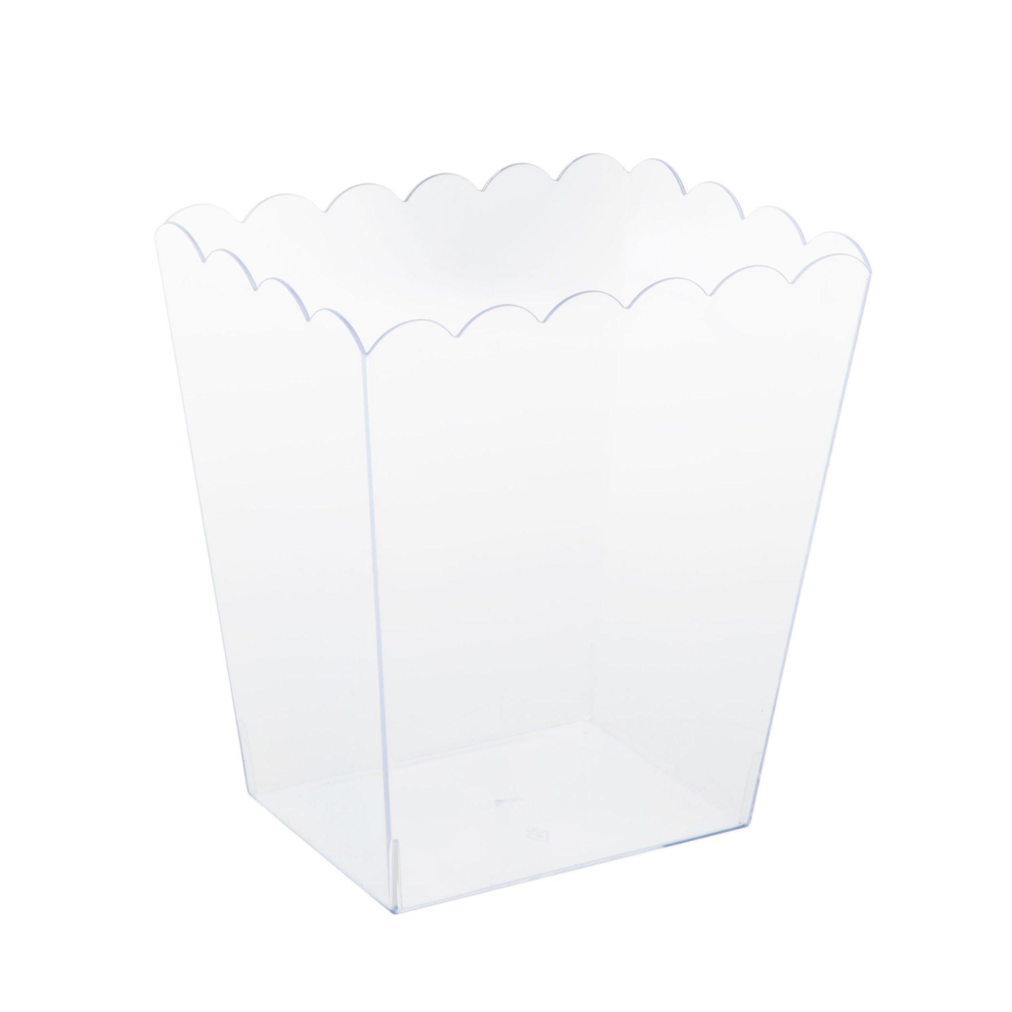 Small Clear Plastic Scalloped Container 3in x 6in