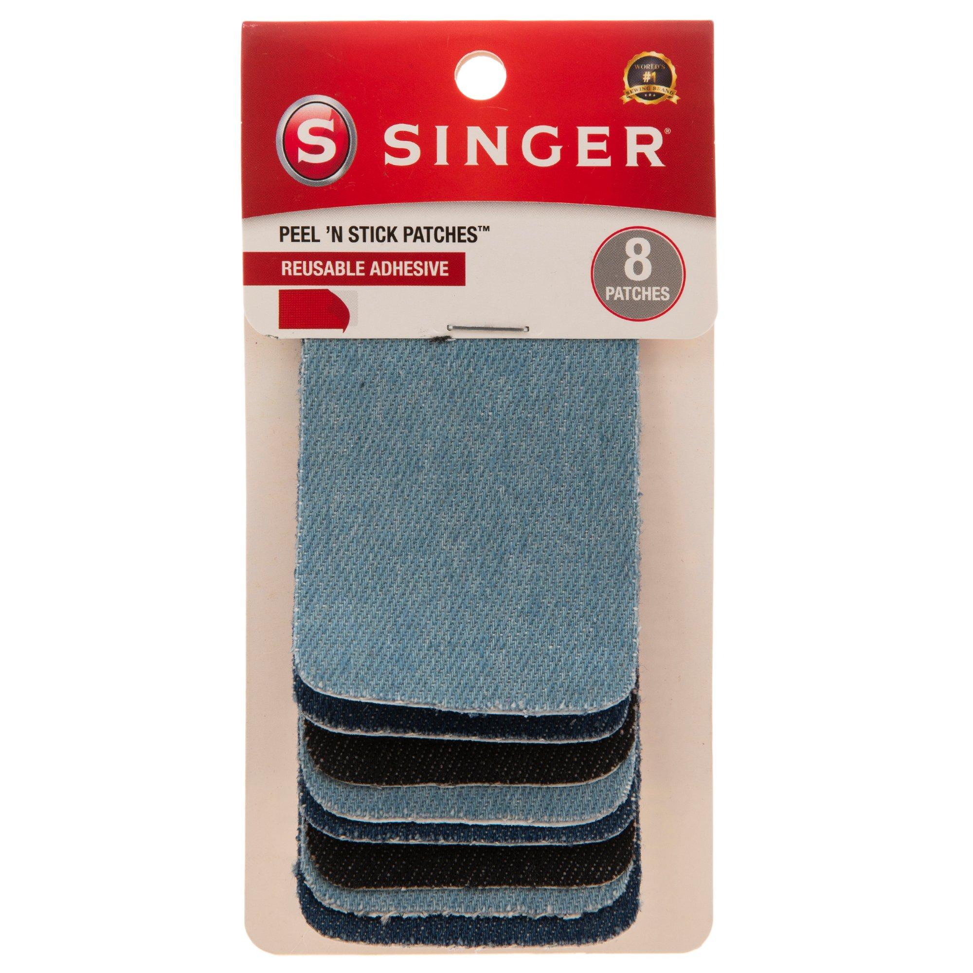 Singer Peel N Stick Reusable Patches 3x2 8-pkg-assorted Denim