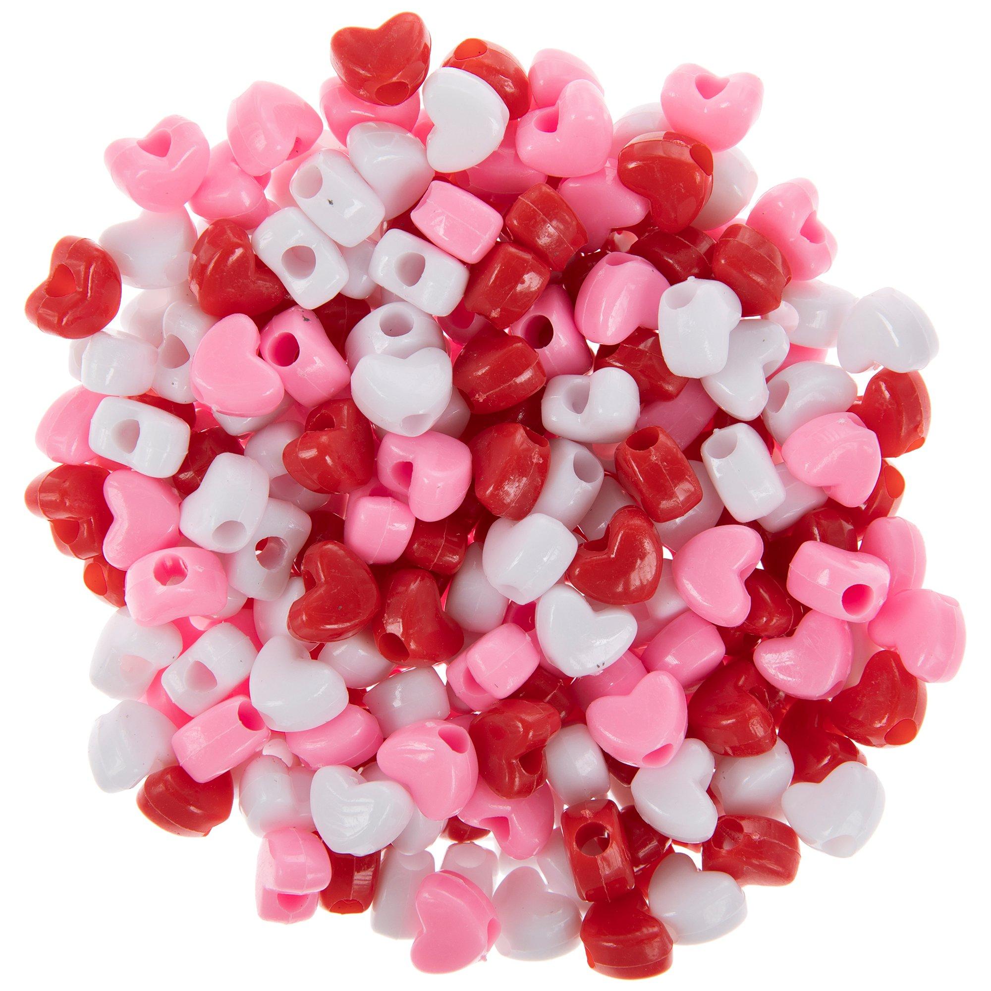 Transparent Heart Pony Bead Mix, Transparent Heart Beads, Transparent, Heart,  Beads, Gifts For 