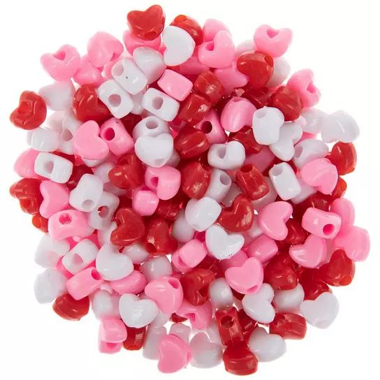 Pink Heart Beads for Valentine's Day, Vday Beads for Jewelry Making,  Valentines Day Jewelry, Valentine's Day Beads, Love Beads