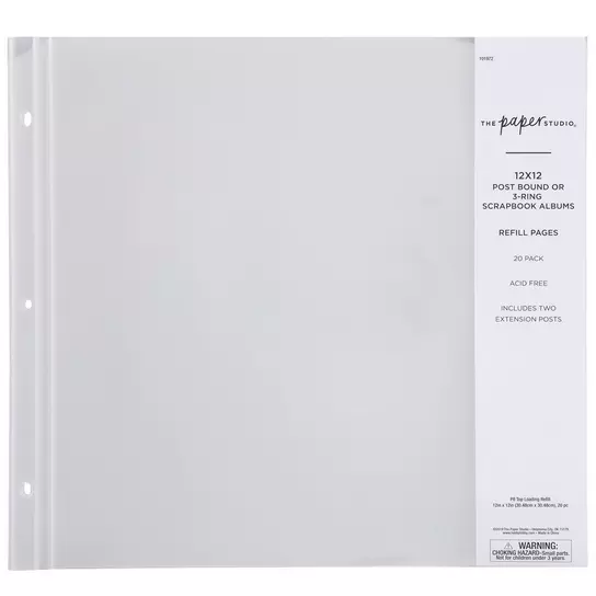 Samsill Scrapbook Refill Pages 12x12 Inches, 100 Pack, 4 mil Super  Heavyweight, Clear, Fits 3 Ring Scrapbook Binders and 12x12 Photo Album  Refill Pages, Archival Safe, Top Loading, Acid Free