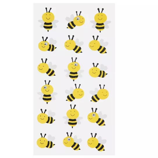 4 Sheets Bee Dimensional Stickers 3D Bee Glitter Stickers Tiny Bee  Self-Adhesive Stickers Honey Bee Flatback Embellishment for DIY Spring  Summer Craft