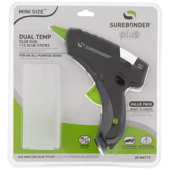  Gorilla Dual Temp Mini Hot Glue Gun Kit with 30 Hot Glue Sticks  : Tools & Home Improvement