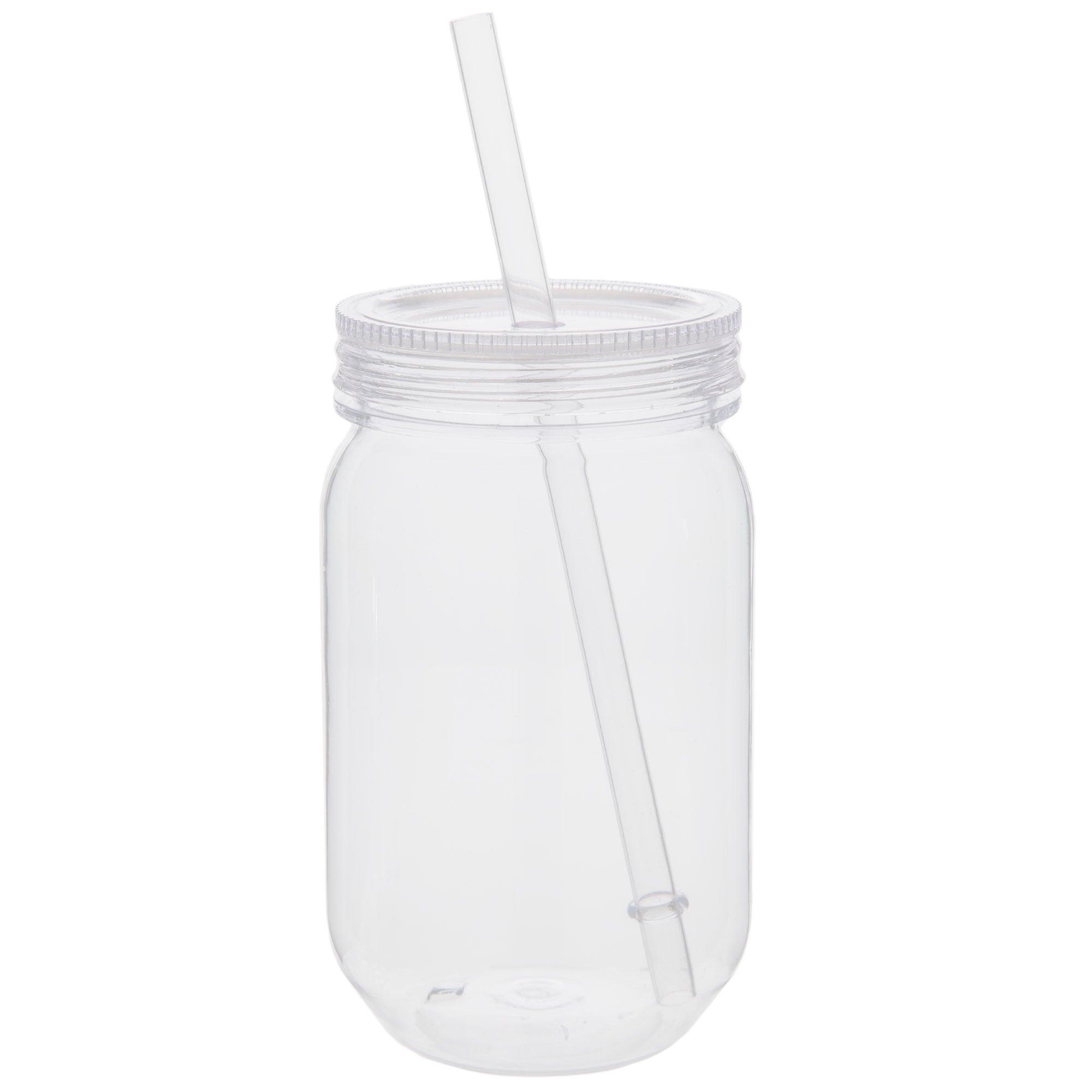 Mason Jar Cup With Straw