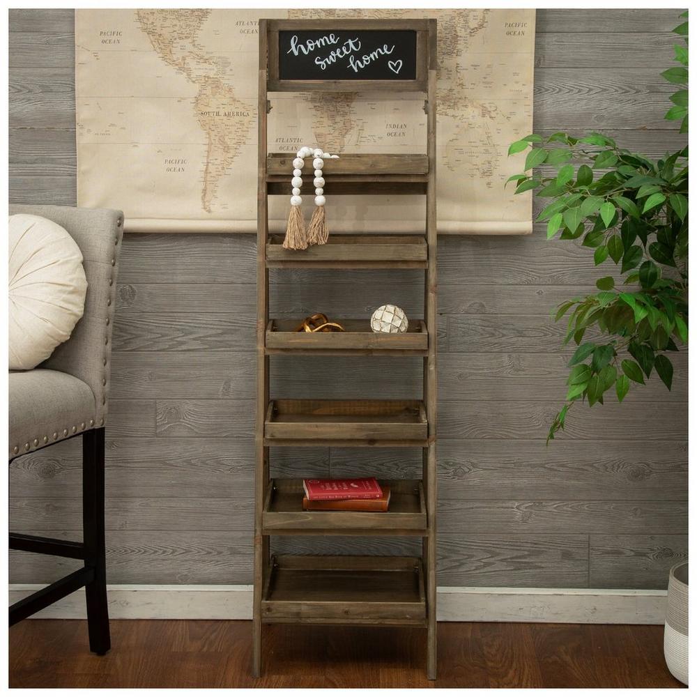 6 Tier Antique Farmhouse Wood Ladder Shelf | Hobby Lobby | 1040716, image size:1000x1000