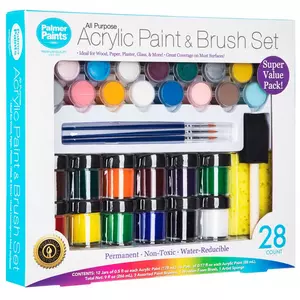 24 Colors Acrylic Paint Set Non Toxic Paints  Magically 24 Colors Acrylic  Paint Set (0.85 oz Each), Non-Toxic Craft Paints with 6 Brushes, for -  Grabie®