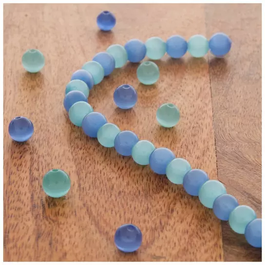 Blue & White Round Beads - 10mm, Hobby Lobby
