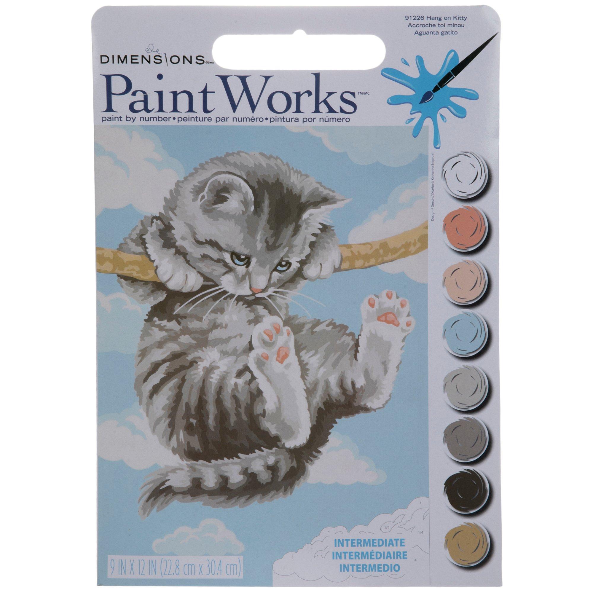 Colorful kitten - Paint by Numbers Kit for Adults DIY Oil Painting Kit on  Canvas