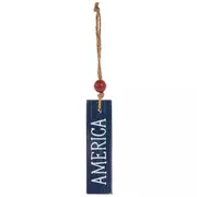 Blue America Wood Ornament