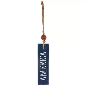 Blue America Wood Ornament