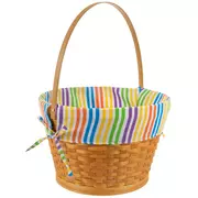 Multi-Color Striped Bamboo Easter Basket