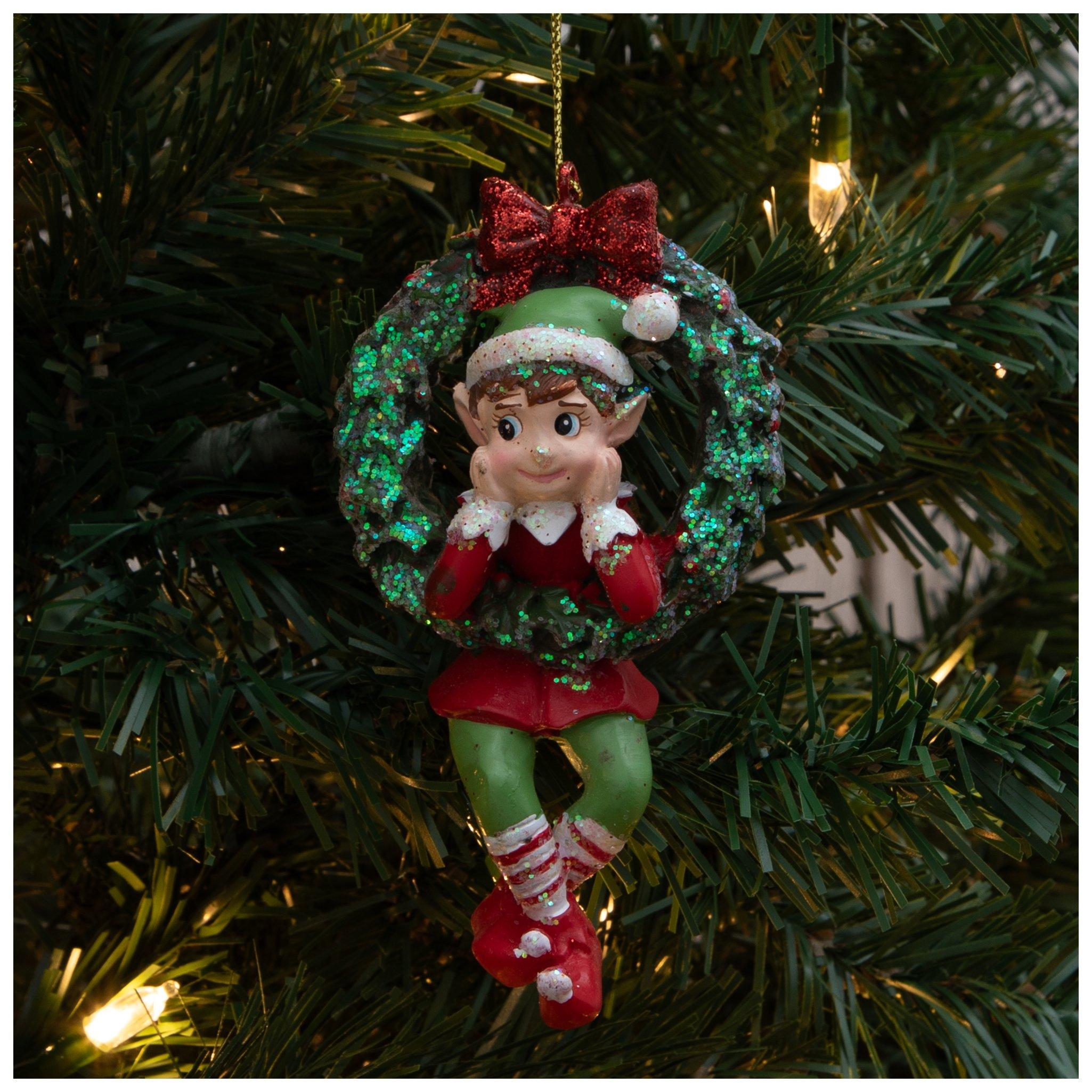 Elf In A Wreath Ornament view 1