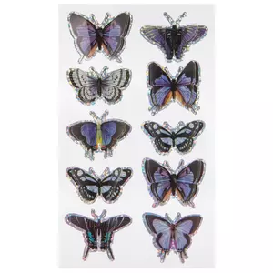 Purple Holographic Butterfly 3D Stickers