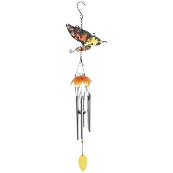 Orange - Butterfly & Flower Metal Wind Chime