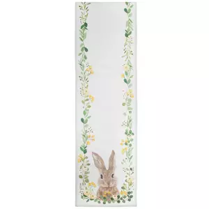Watercolor Bunny & Flowers Table Runner