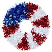 American Flag Tinsel Wreath