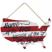 Home Of The Free America Wood Wall Decor