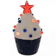 Ceramic Light Up Cupcake With Red Star