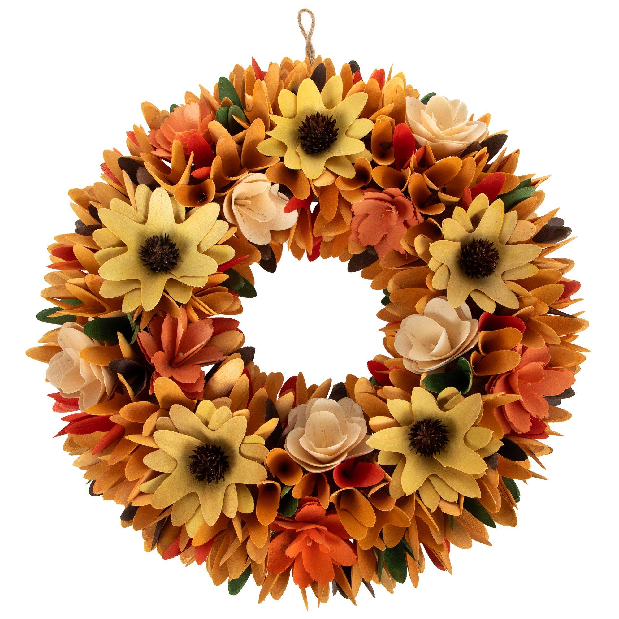 Bright Wood Flowers Wreath 