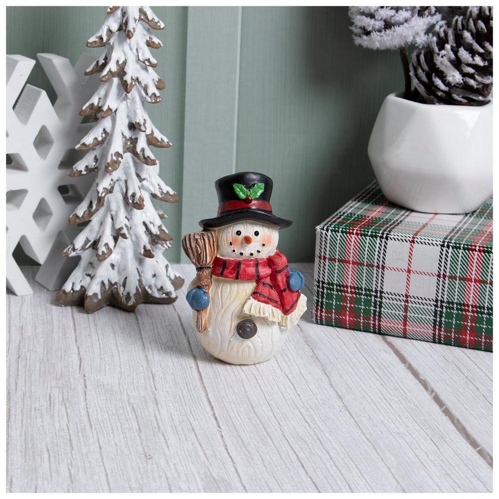 Wood Look Snowman With Broom Figurine | Hobby Lobby | 106053144