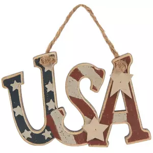 USA Rustic Wood Ornament
