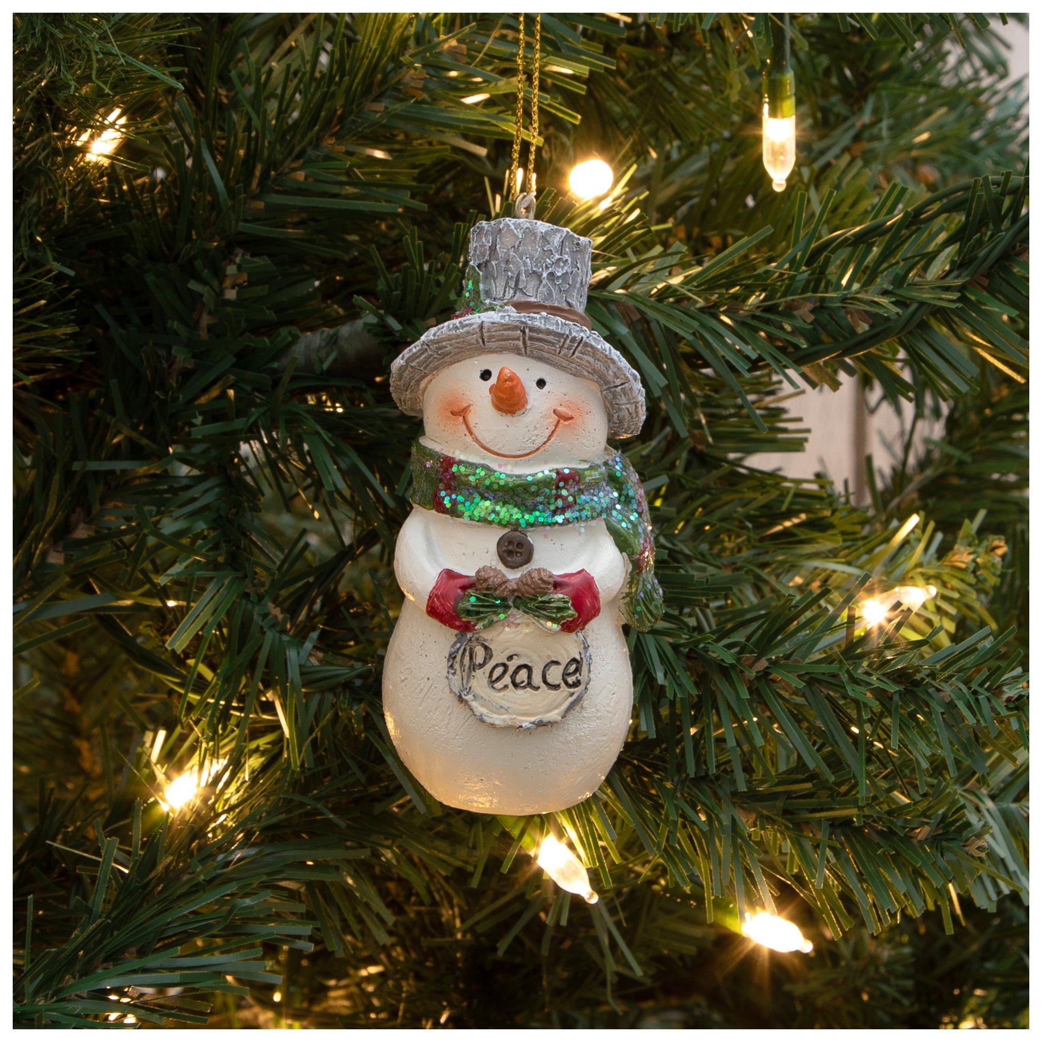 Woodland Green Scarf Plush Snowman Ornament | Hobby Lobby | 106420301