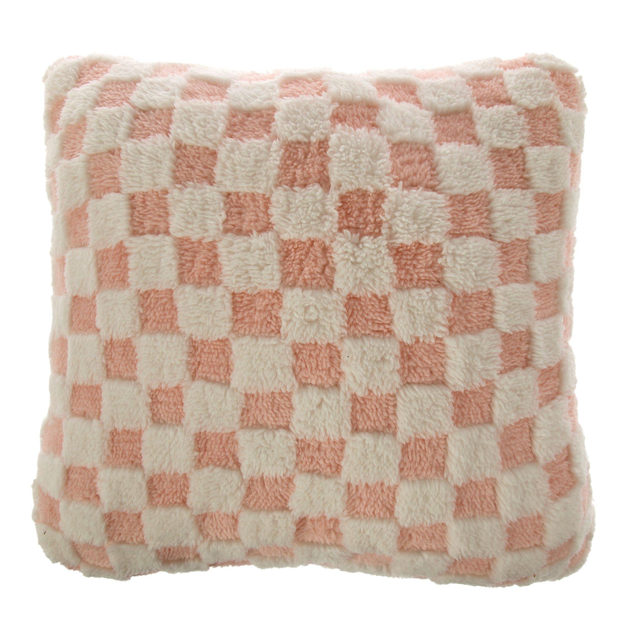 Fuzzy Checkered Pillow