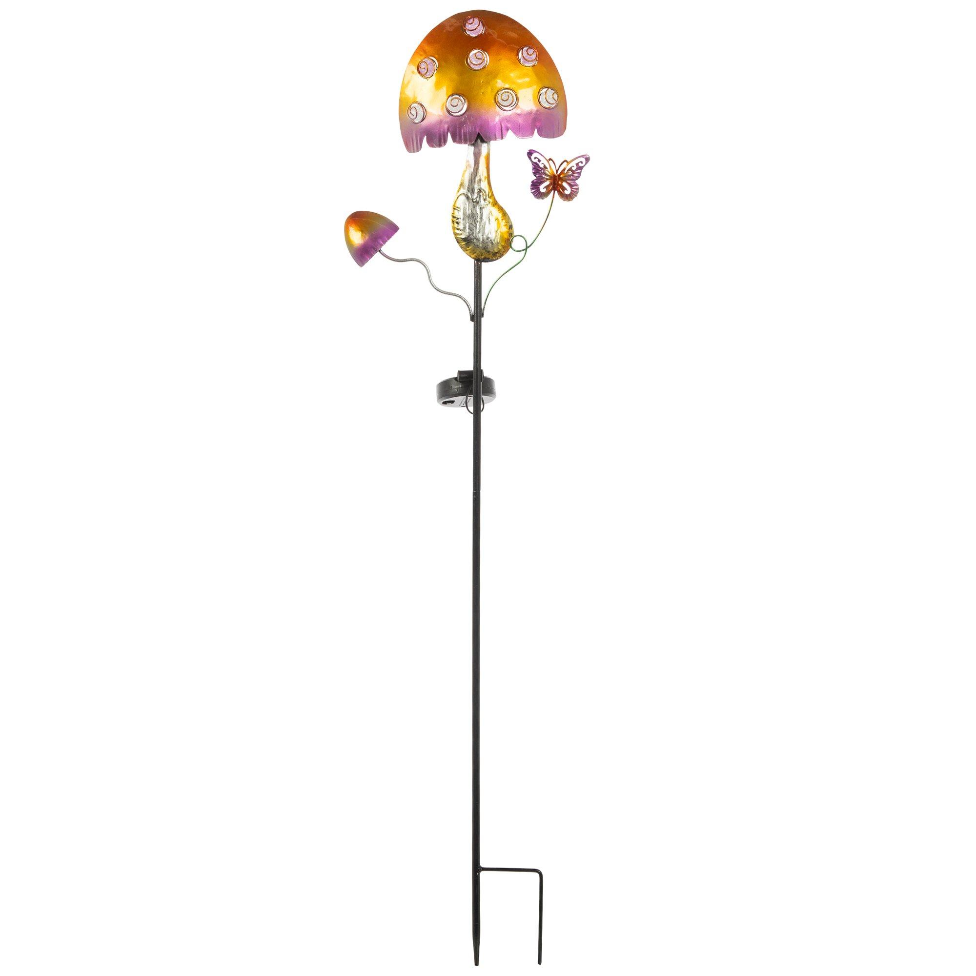 Mushroom Light Up Metal Garden Stake