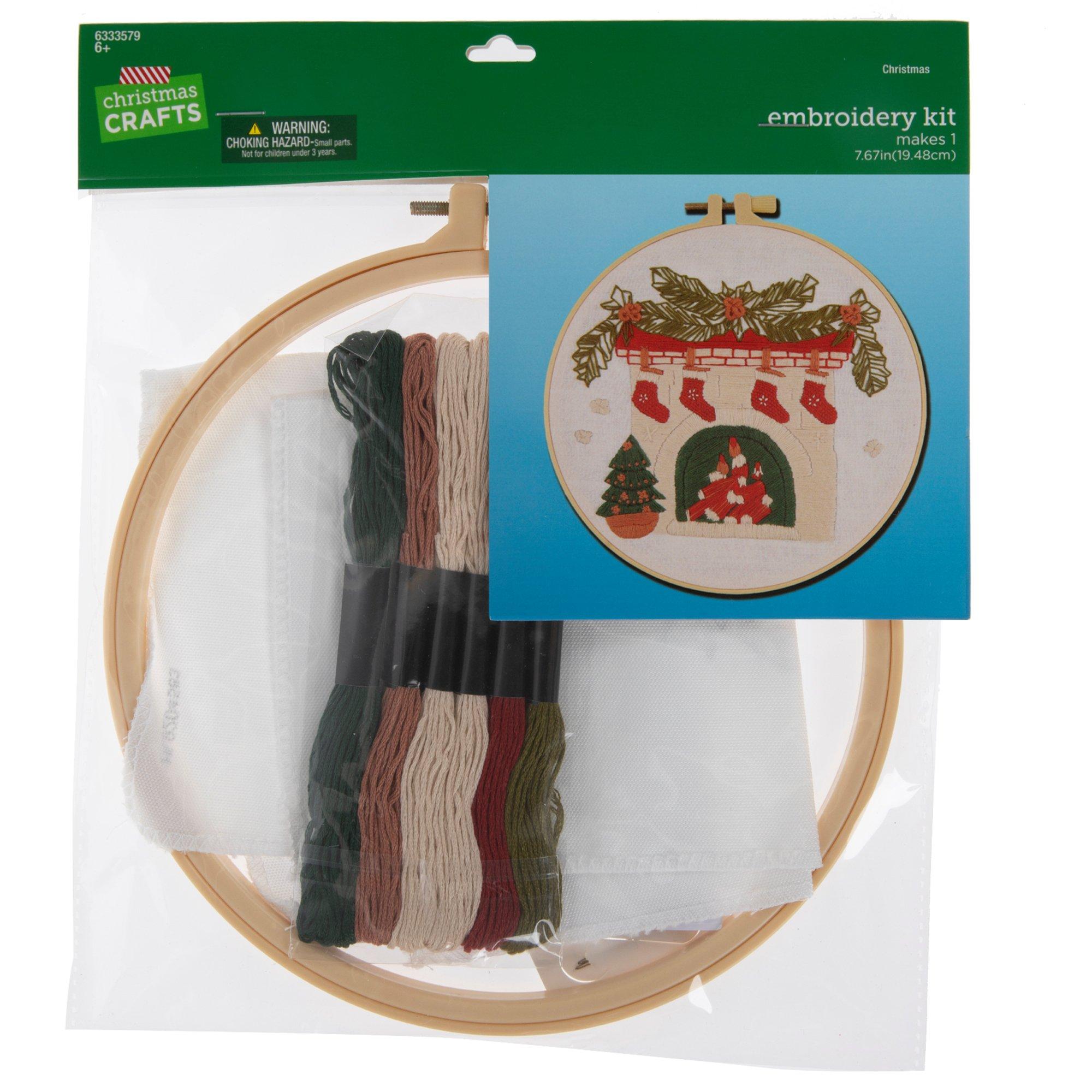 Holiday Fireplace Embroidery Kit | Hobby Lobby | 106333579