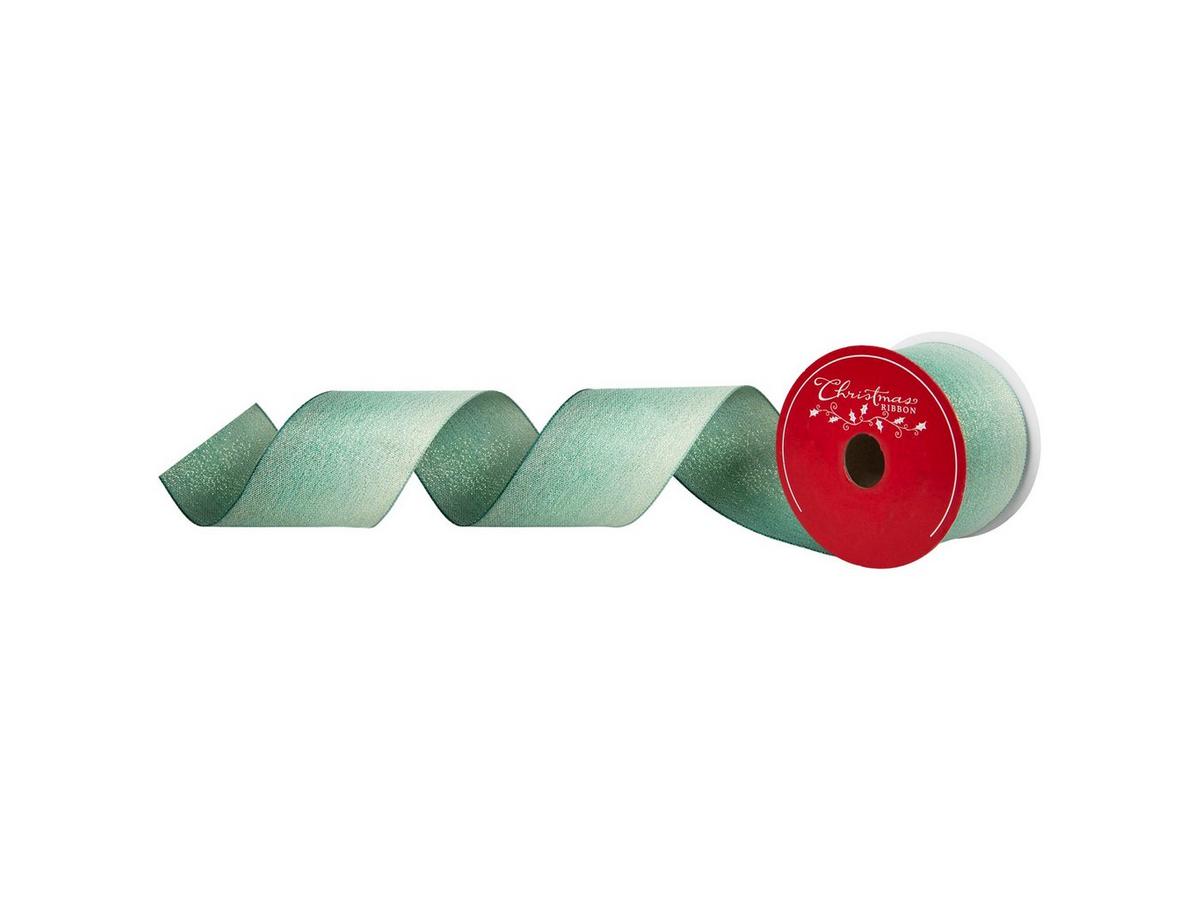 Light Green Shimmering Wired Edge Ribbon - 1 1/2