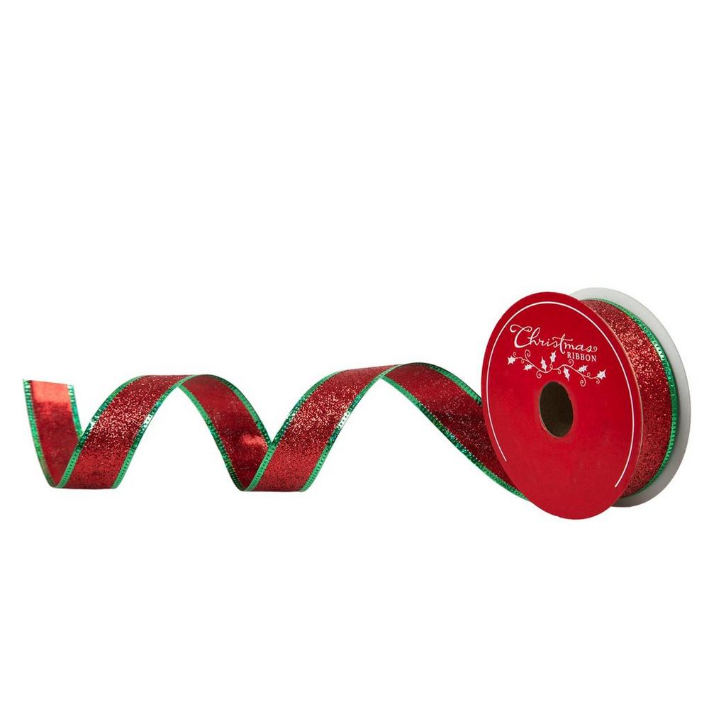 Glitter Red & Green Wired Edge Ribbon | Hobby Lobby | 106345441