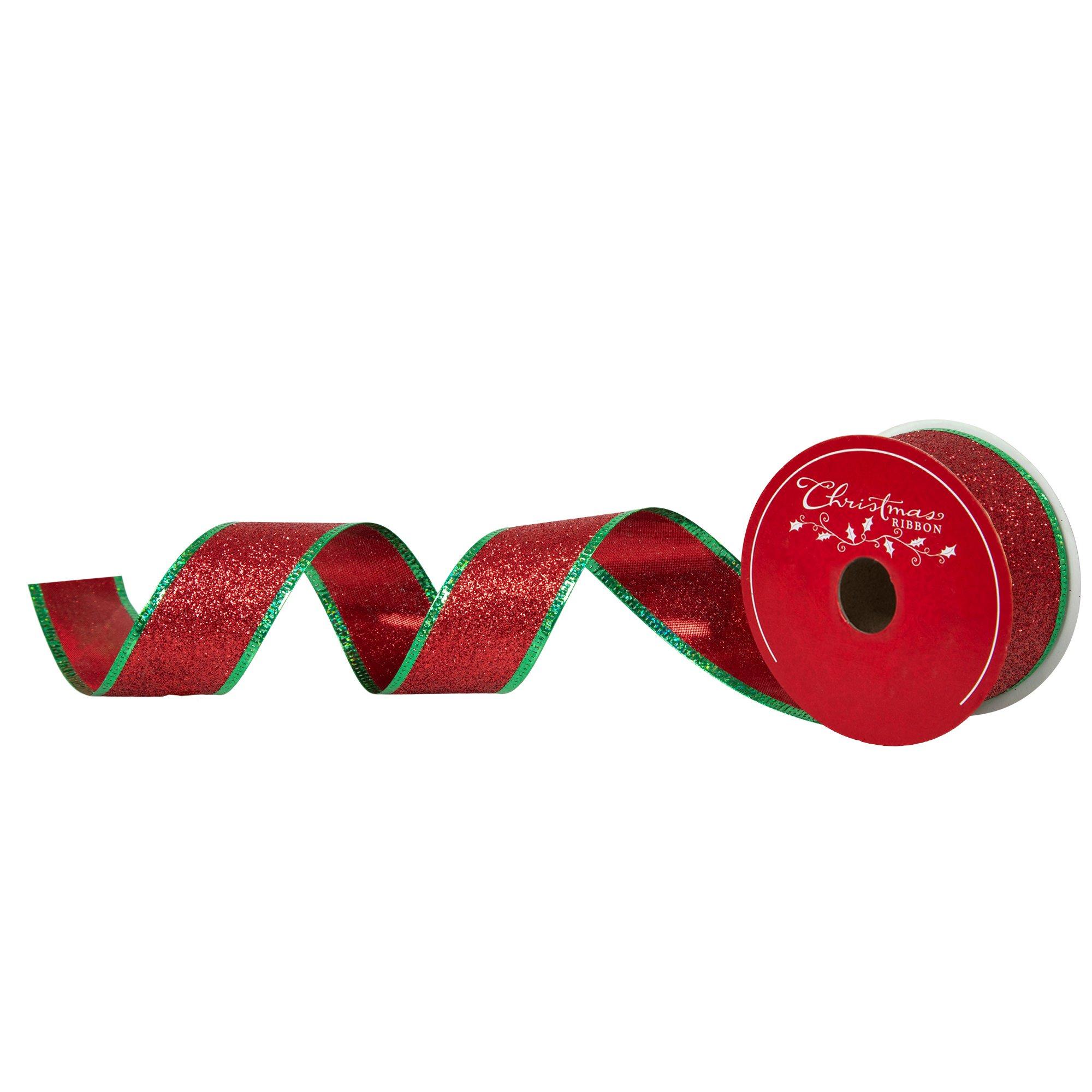Glitter Red & Green Wired Edge Ribbon | Hobby Lobby | 106345557